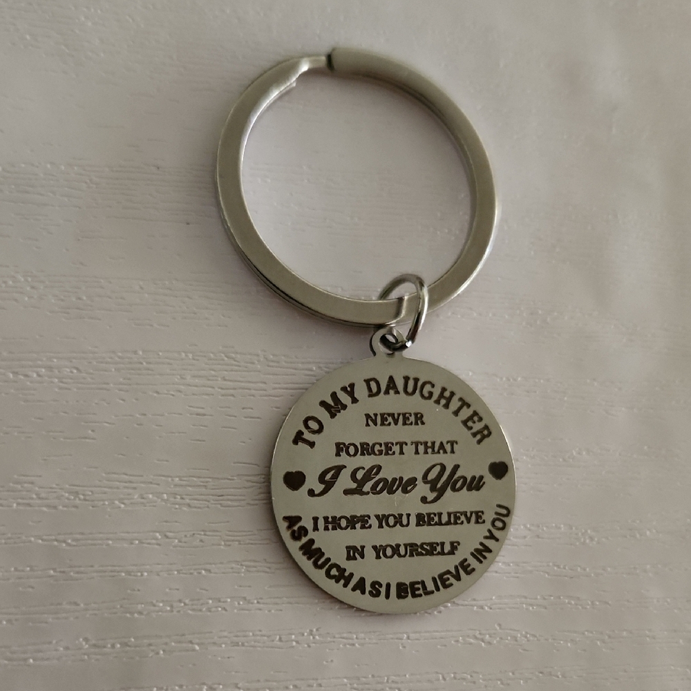 Silver Inspirational Keychain for Daughter